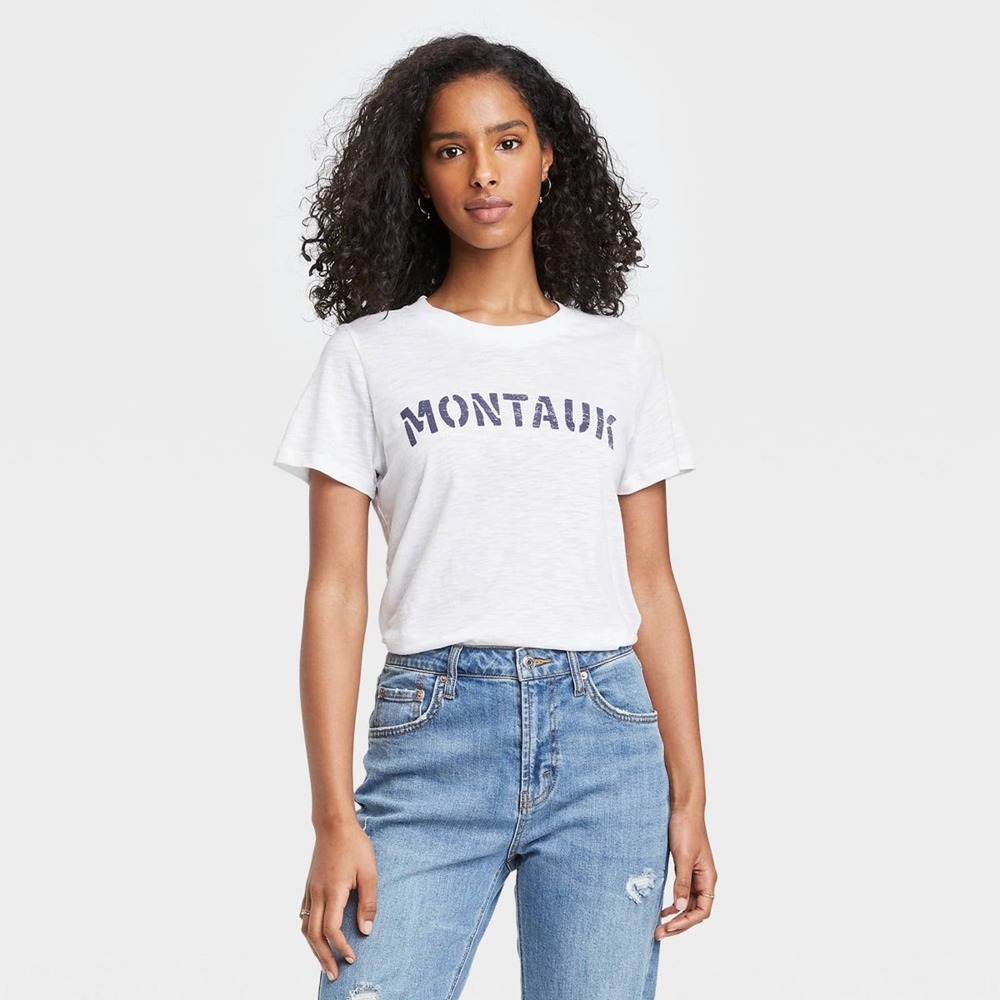 Grayson Threads Montauk Short Sleeve Graphic T-Shirt, White NWT $13 Size Medium - Picture 1 of 6